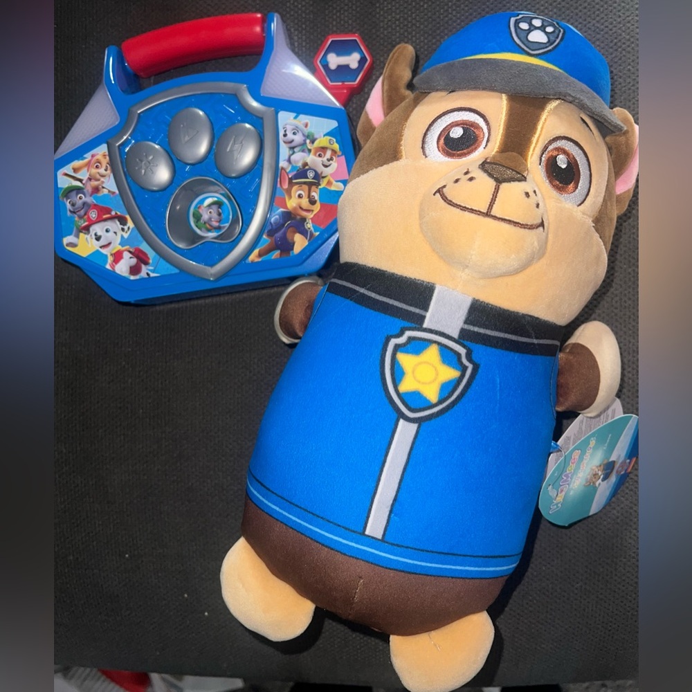 NEW 10” chase paw patrol plush toy + Paw Patrol boombox